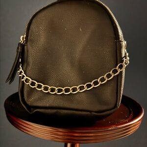 Mini Black Chain-Accent Bag